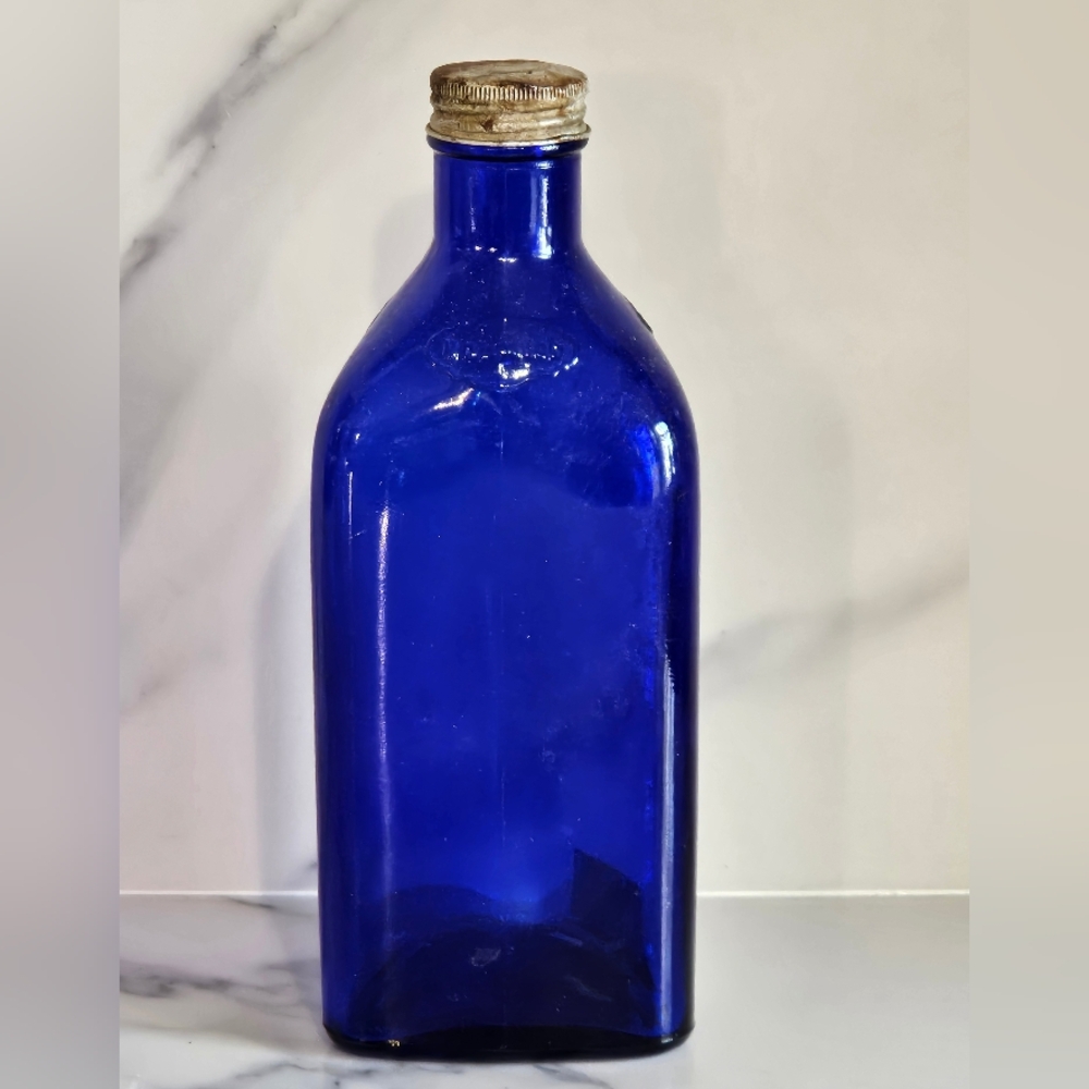 Vintage Cobalt Blue Glass Bottle
